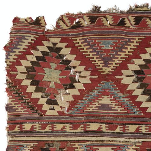 5.3x12.7 Ft Antique Anatolian Karapinar Kilim, 18th Century photo for sale