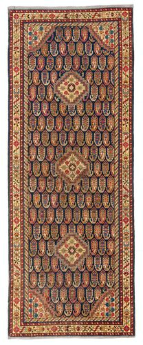 4.6x12 Ft Antique Caucasian Khila Rug, Ca 1800, Museum Quality Collectors Runner