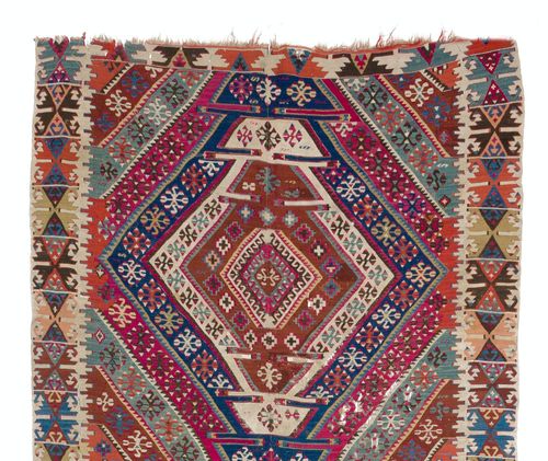 5x13.5 Ft Rare Antique Handmade Anatolian Flat Weave Kilim Rug, Ca 1875 photo furniture