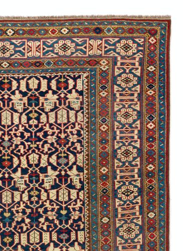 4.2x5.8 Ft Fine Antique Caucasian Kuba Konaghend Rug, Dated 1867 photo for sale