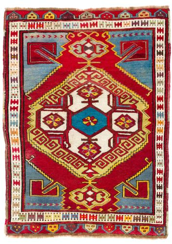 4.2x5.8 Ft Antique Anatolian Karapinar Rug, Ca 1900