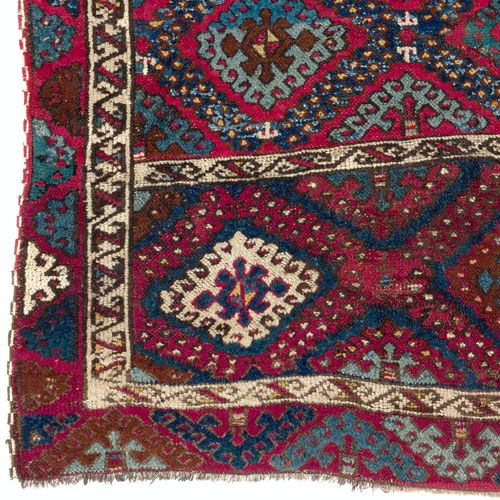 3.8x7.3 Ft Antique East Anatolian Kurdish Rug, Late 19th Century photo Textiles
