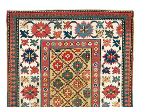 3.7x8.8 Ft Antique Yellow Ground Caucasian Kazak Rug, Ca 1880 photo furniture