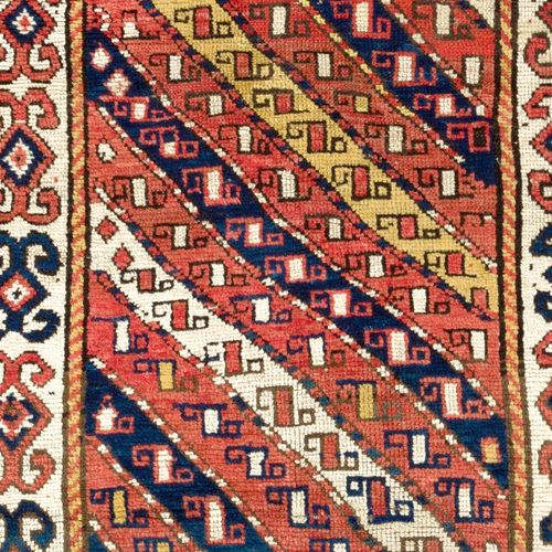 3.3x7.4 Ft Antique Caucasian Gendje Kazak Rug, All Wool & Natural Dyes, Ca 1880 photo Textiles