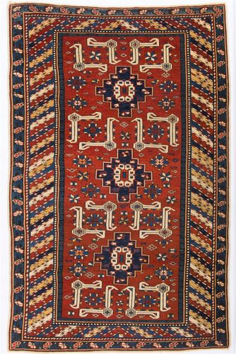 3.5x5.3 Ft Antique Caucasian Karagashli Shirvan Rug, Ca 1880