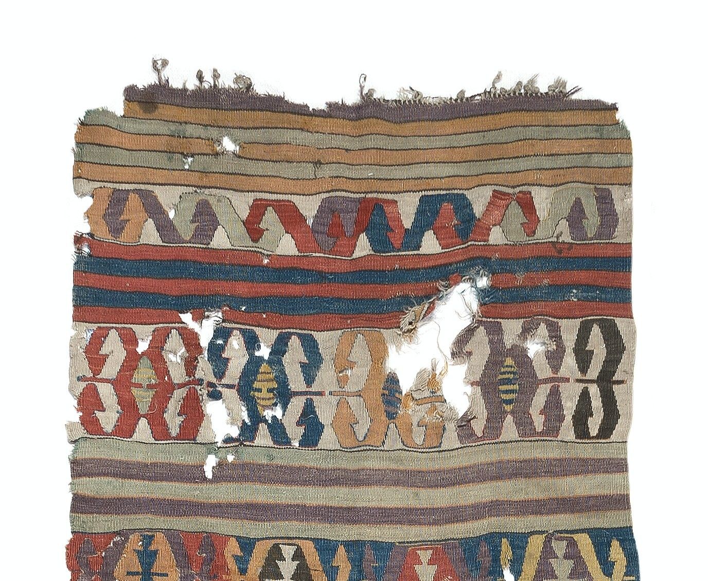 3.5x12.7 Ft Antique Anatolian Karapinar Fragment Kilim, 18th Century photo furniture