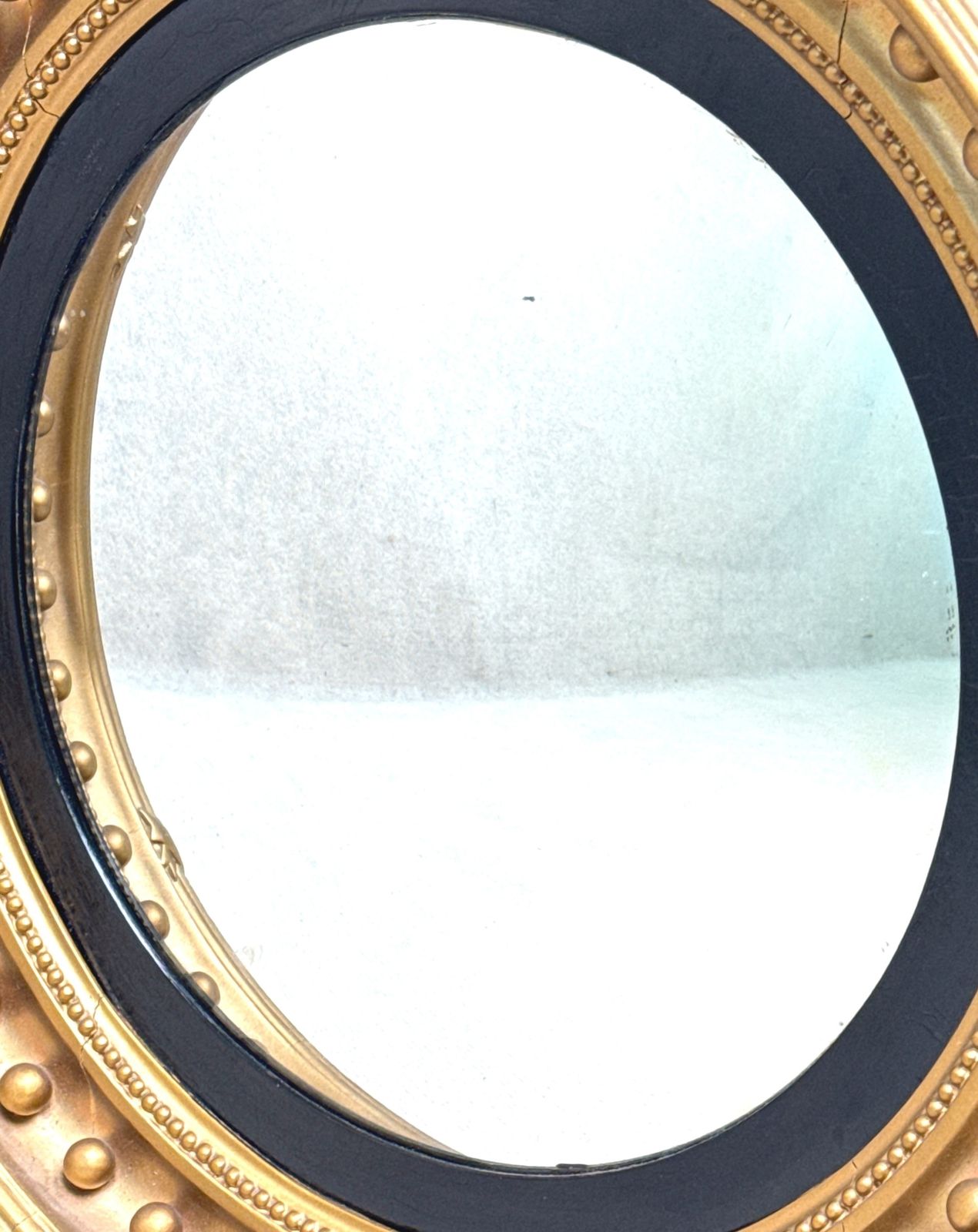 Mid 19th Century Small Giltwood Convex Mirror (England, Circa 1840) photo furniture