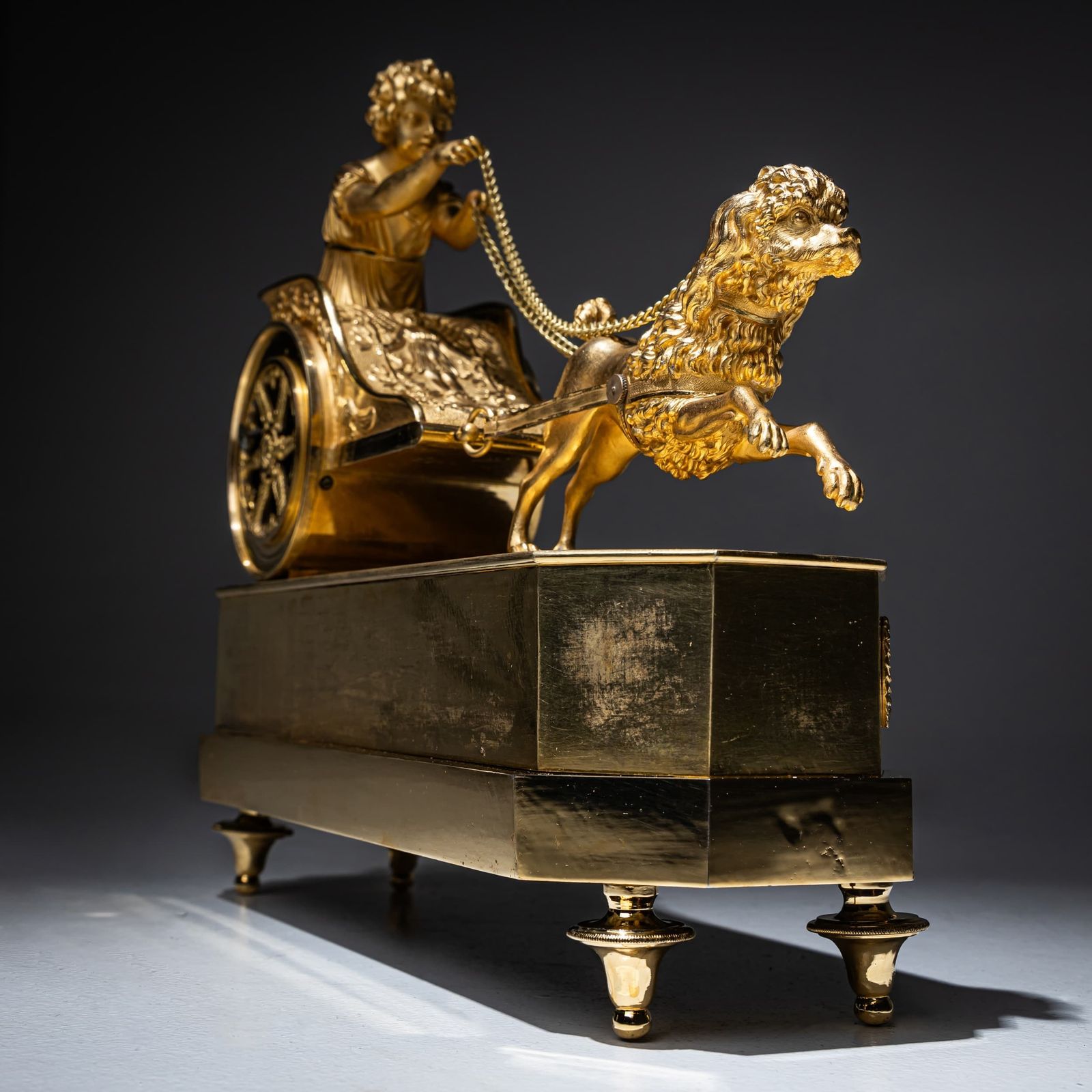Empire Mantel Clock With Putto In Chariot, Signed Thiery à Paris, Early 19th Century photo 7400.0