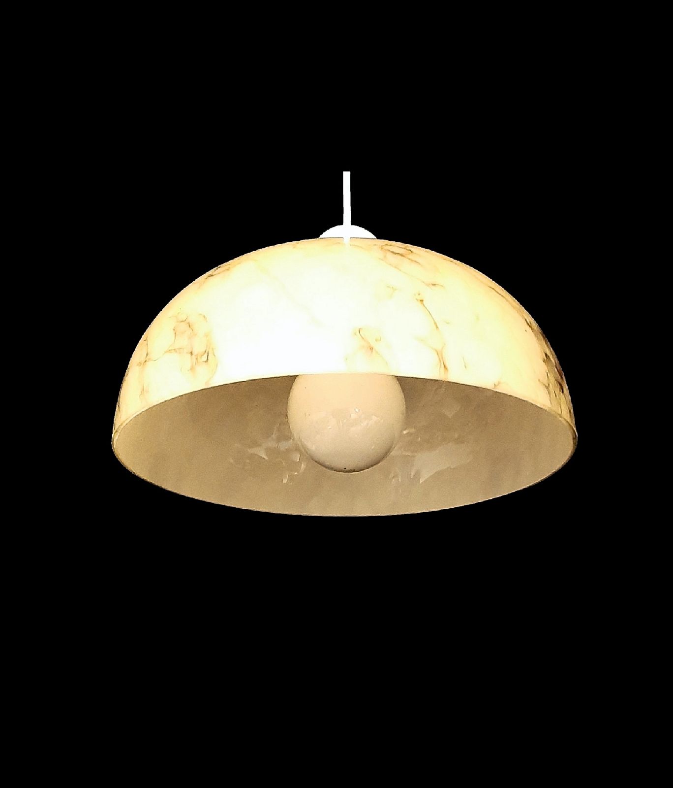 Art Deco Pendant Light Beige Marble Like Glass With Inner White Opaline Glass Layer Rare, Unique France 1930s photo furniture