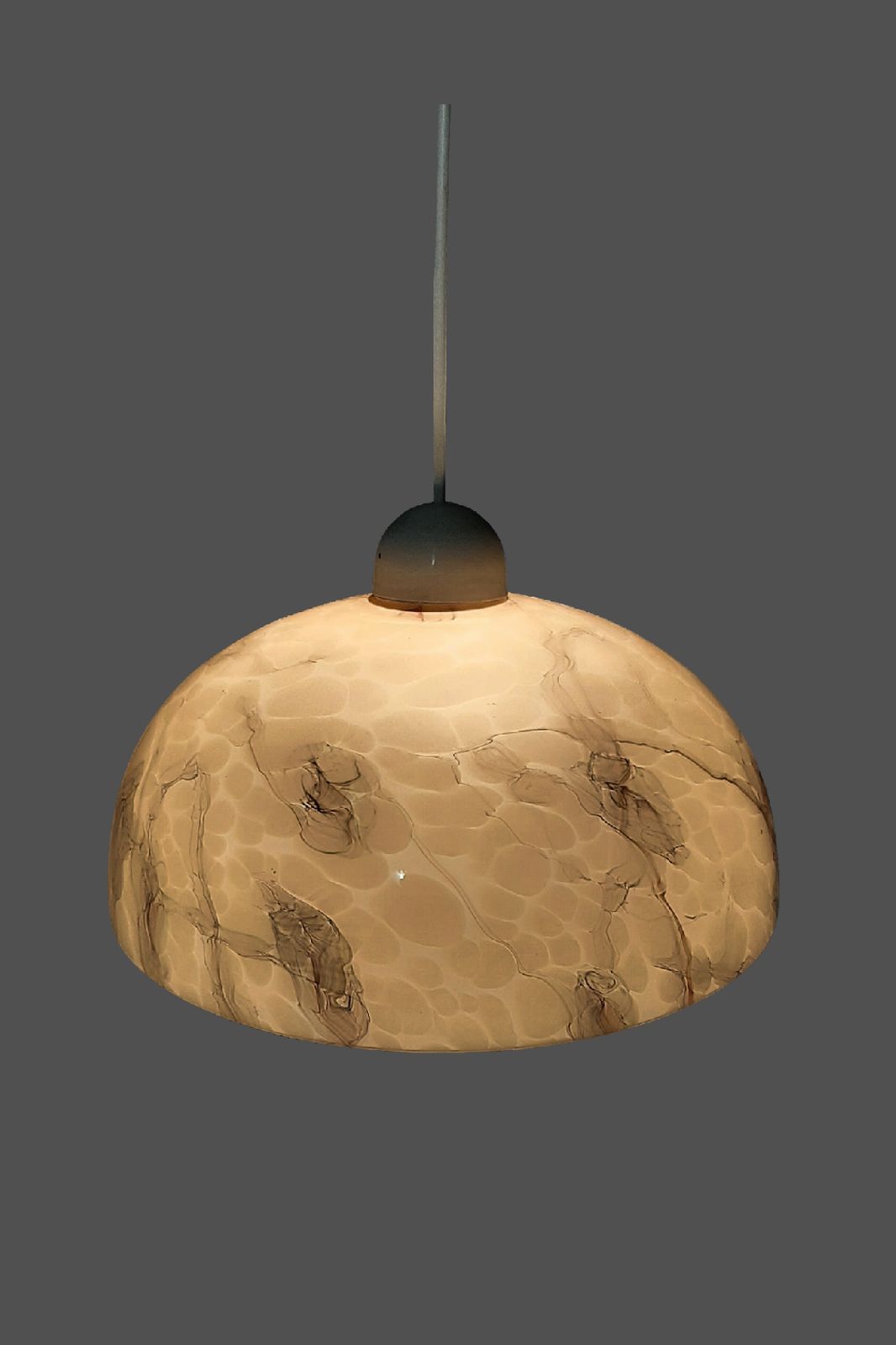 Art Deco Pendant Light Beige Marble Like Glass With Inner White Opaline Glass Layer Rare, Unique France 1930s photo Lighting