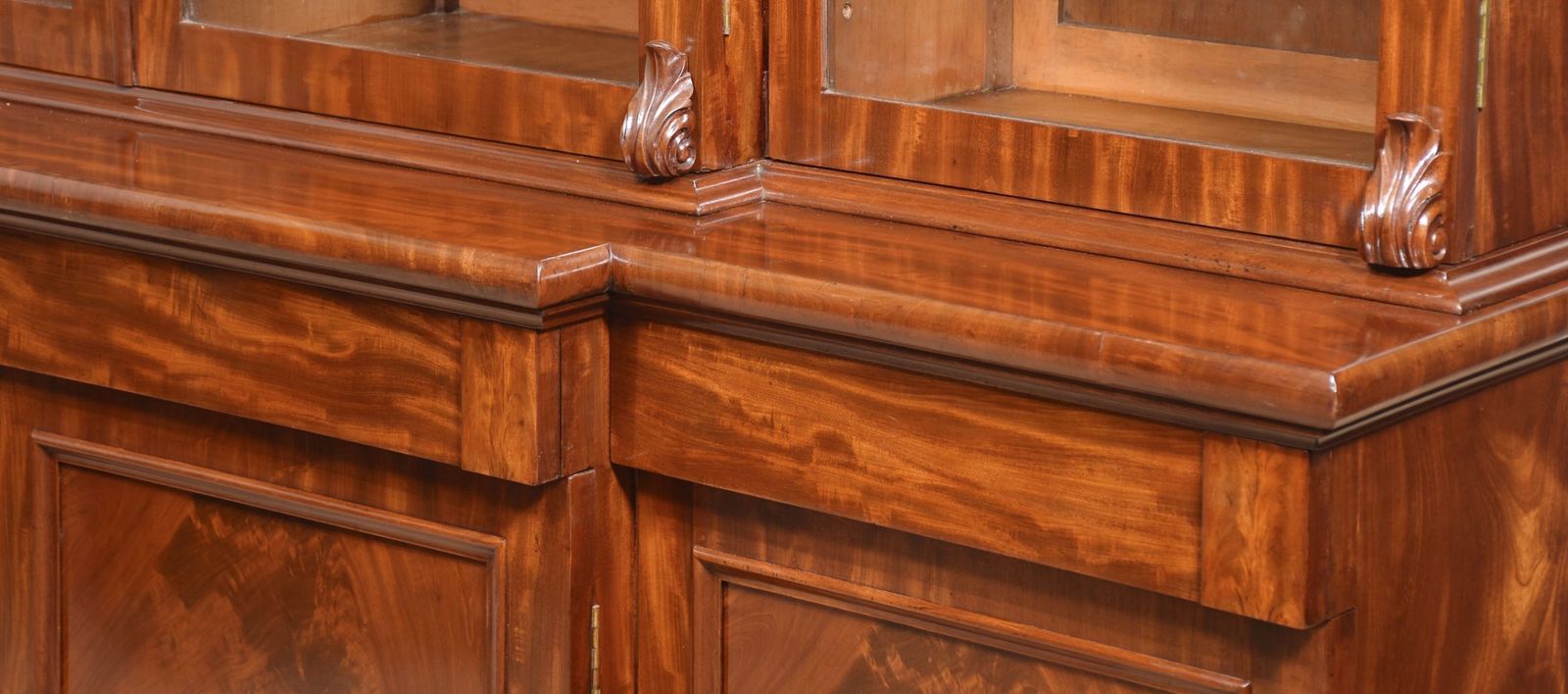 19th Century Mahogany Library Breakfront Bookcase photo Furniture