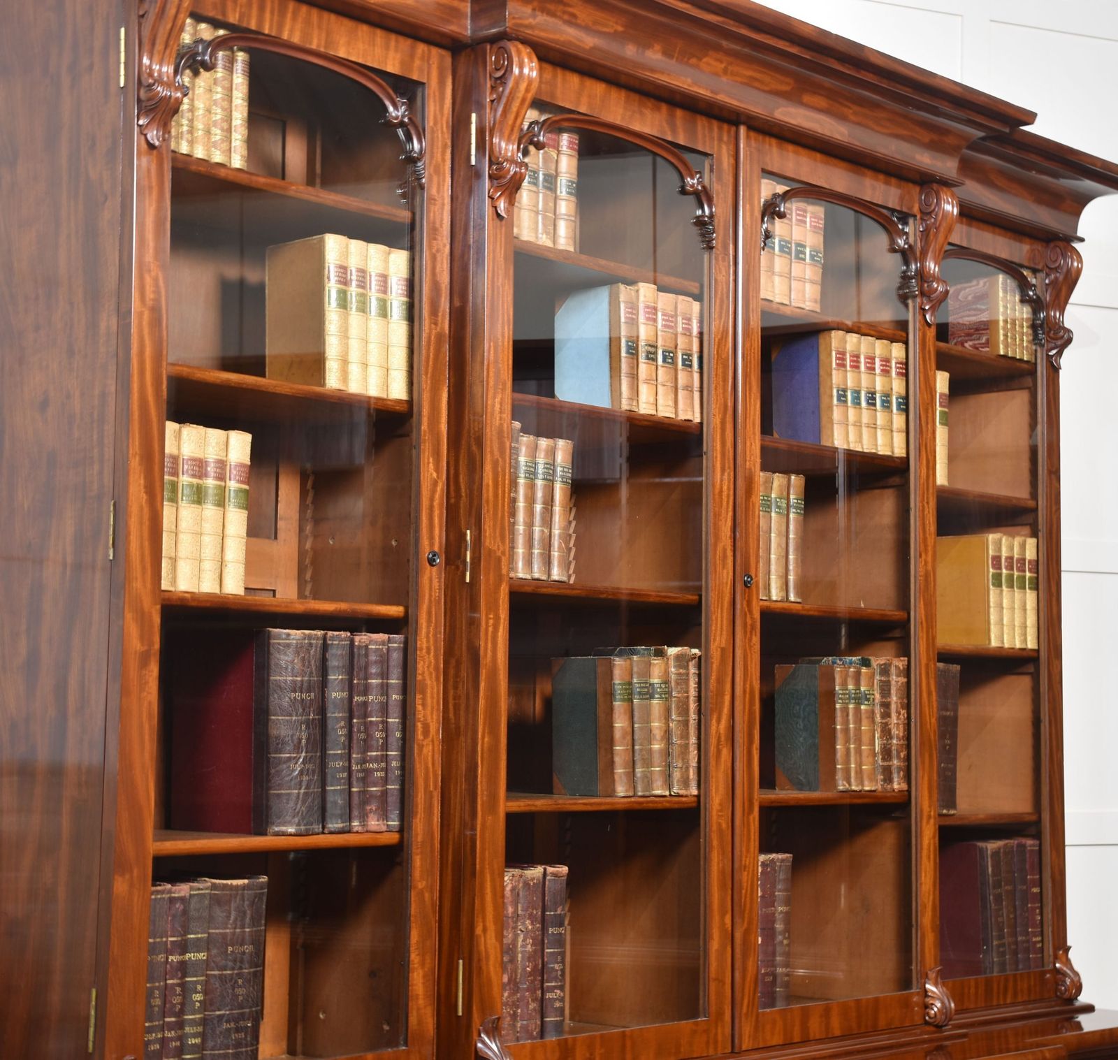 Furniture 19th Century Mahogany Library Breakfront Bookcase photo