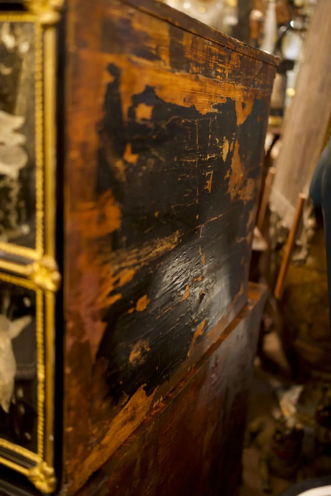 photo for sale 18th Century Parquetry Flemish Cabinet And Base