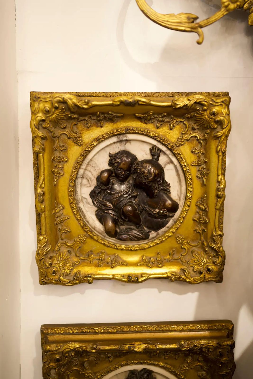 French Marble, Bronze And Giltwood Cameo Wall Art, Early 20th Century photo Art