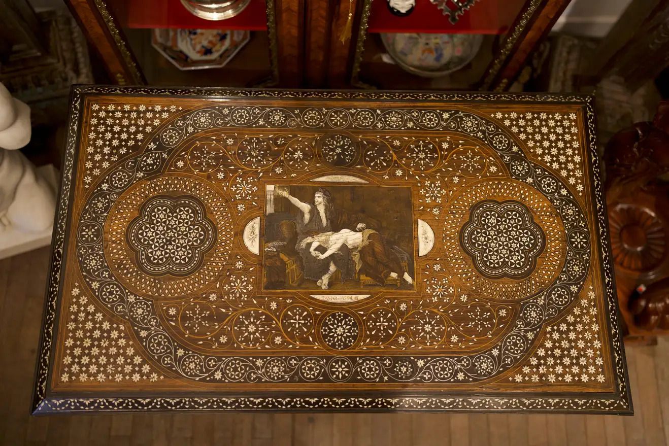 19th Century Italian Renaissance Style Inlay Centre Table photo for sale