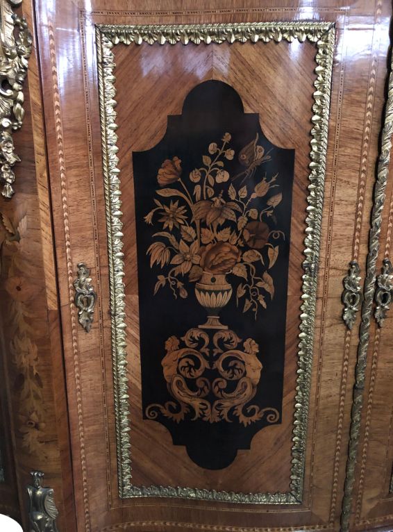 19th Century Walnut And Floral Marquetry Credenza photo Furniture