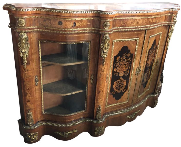 19th Century Walnut And Floral Marquetry Credenza photo 20700.0