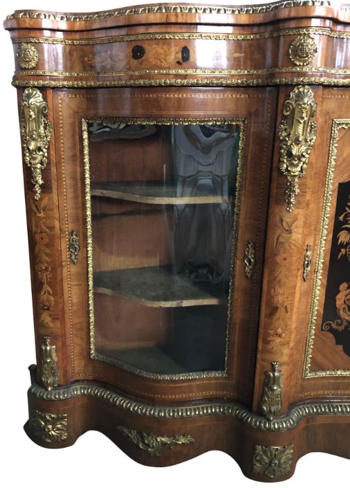19th Century Walnut And Floral Marquetry Credenza photo vinterior