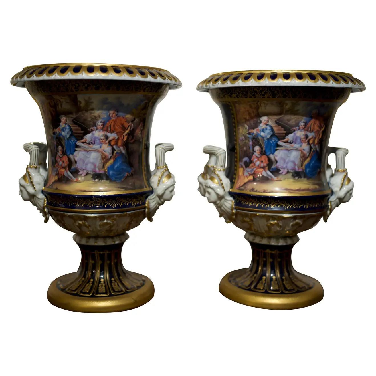 Pair Of 19th Century Royal Vienna Urns