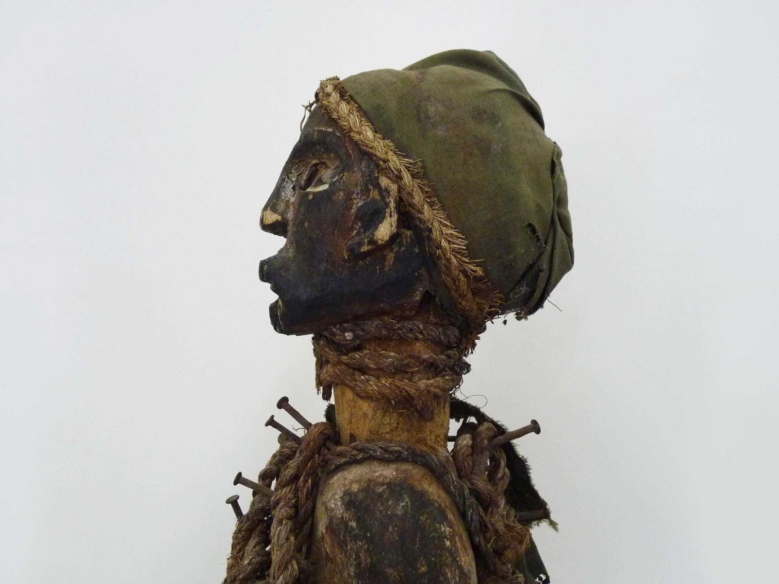 Large Nkisi Nkondi Fetish Reliquary Statue With Nails And A Ventral Reliquary Box. Congolese Fetish In Carved Wood, 1950s. photo Art