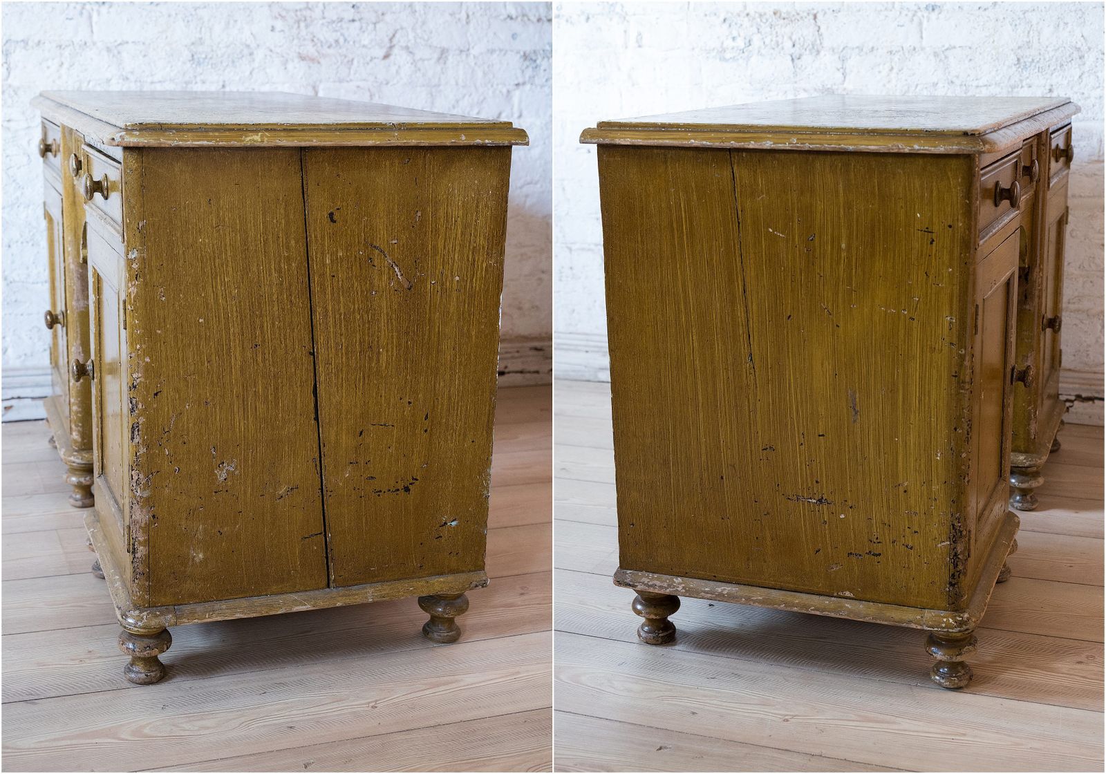 photo furniture 19th Century Welsh Dresser Base In Original Scumble Glaze (819)