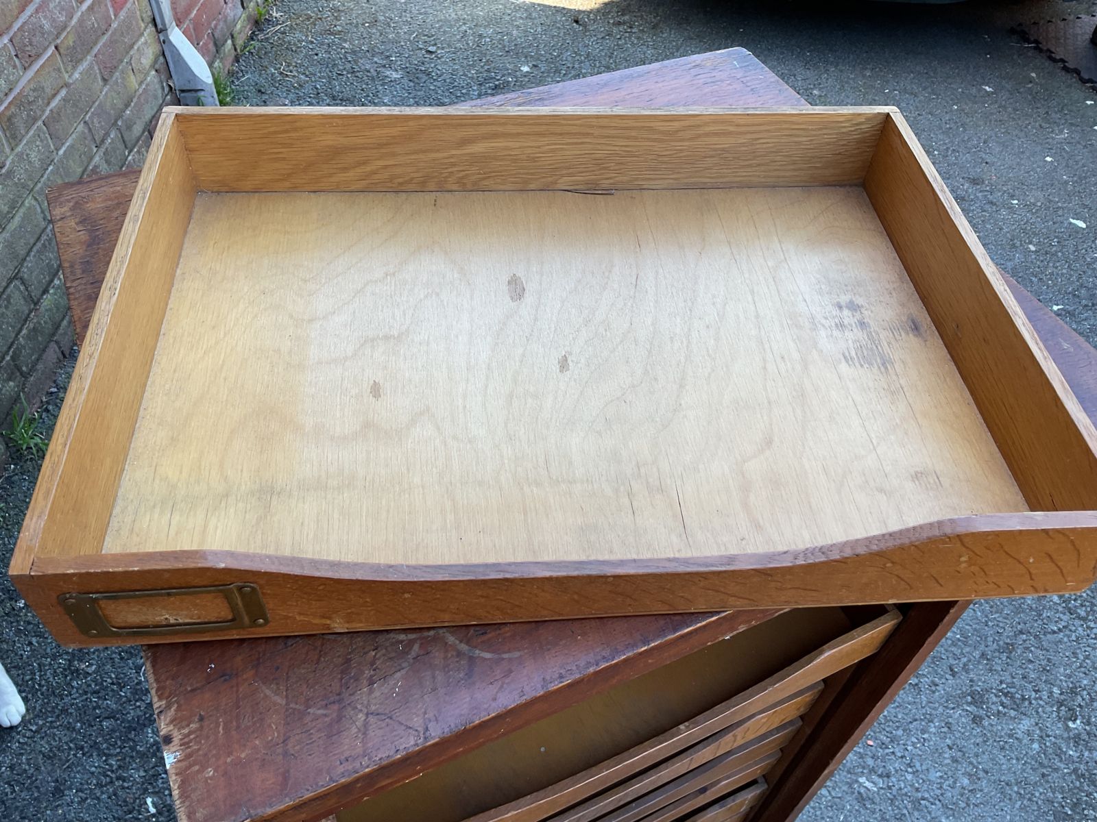 Astrola Wooden Tambourine Roller Shutter Filing Cabinet photo for sale
