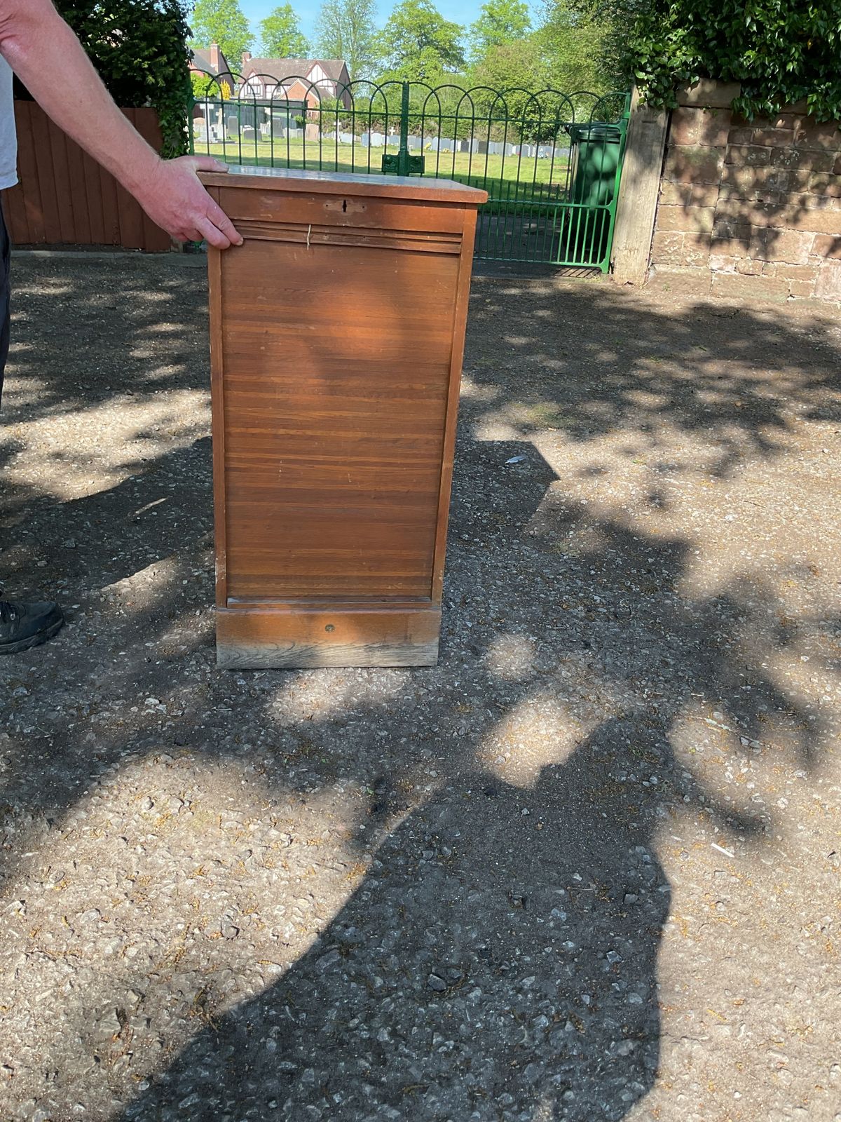 Astrola Wooden Tambourine Roller Shutter Filing Cabinet photo vinterior