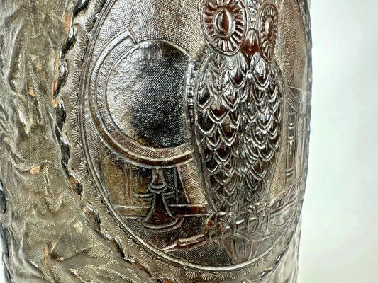 photo furniture Embossed Leather Waste Paper Basket From Georg Hulbe, 1900s