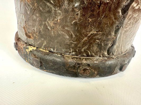 Home Decor Embossed Leather Waste Paper Basket From Georg Hulbe, 1900s photo