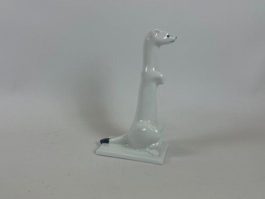 Porcelain Ermine Figurine By Tor Vaa For Porsgrund, 1960s photo 298.0