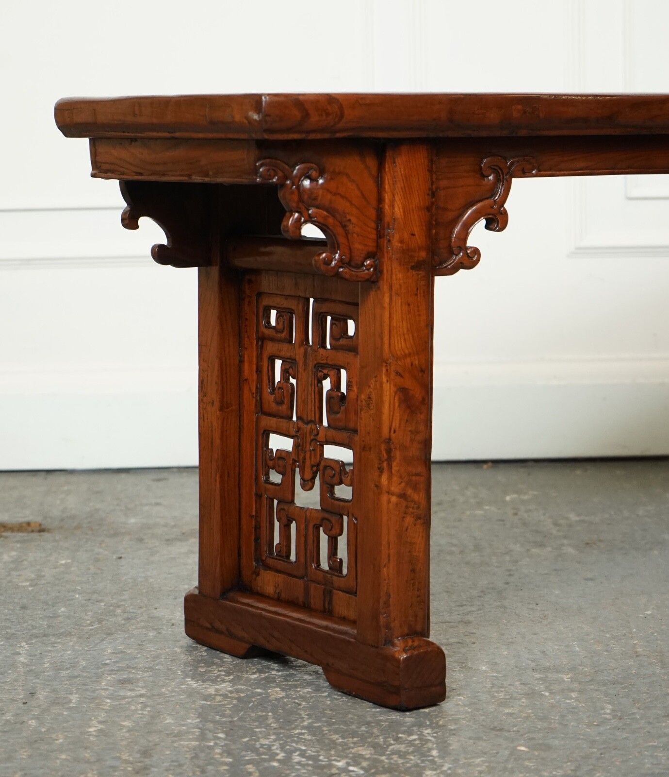 Late 19th Century Chinese Altar Table Bench Elm Wood J1 photo for sale
