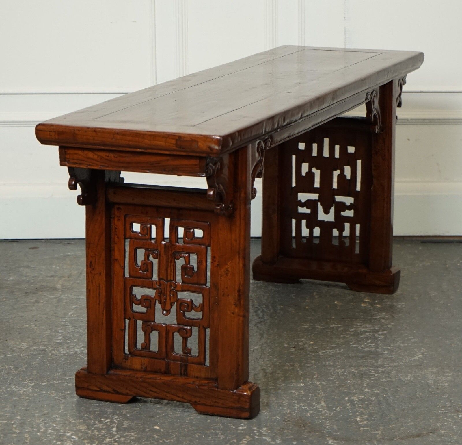 photo for sale Late 19th Century Chinese Altar Table Bench Elm Wood J1