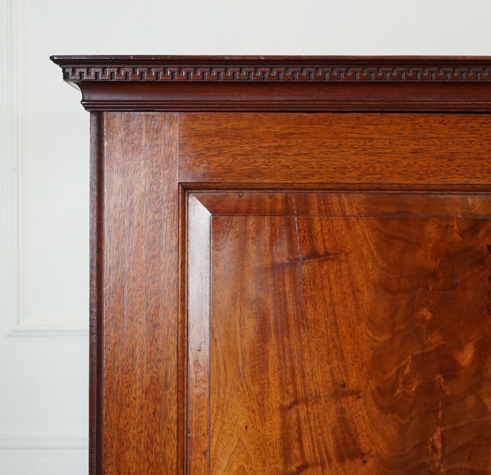 1800 Antique English Georgian Flamed Hardwood Linen Press Wardrobe Armoire J1 photo buy