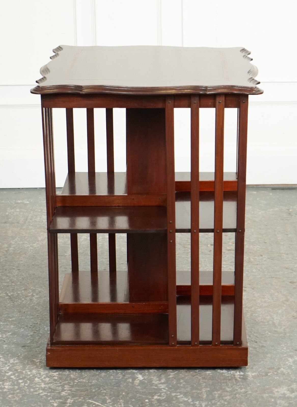 Antique Edwardian Revolving Bookcase With A Serpentine Shaped Top photo 1250.0