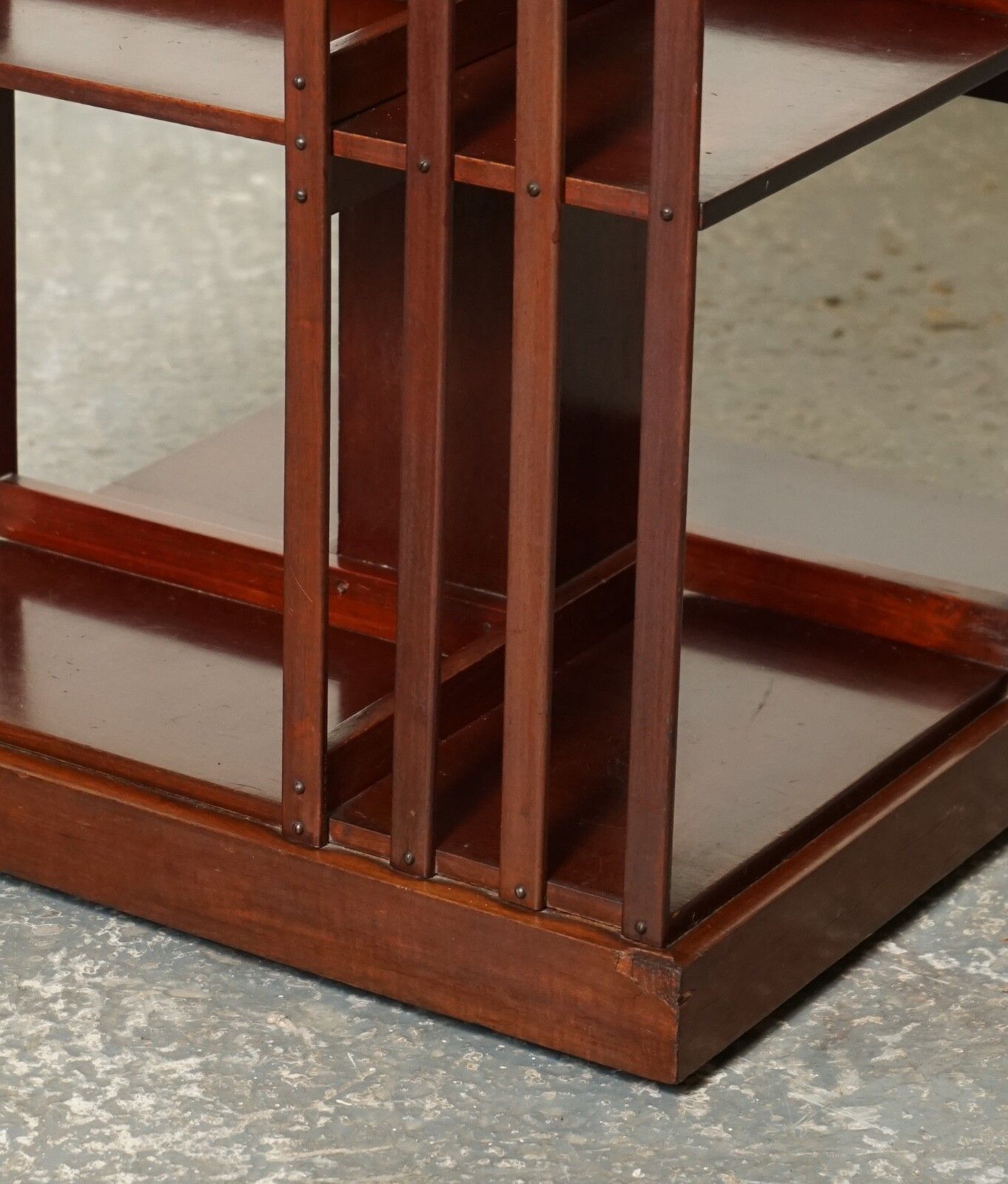 Antique Edwardian Revolving Bookcase With A Serpentine Shaped Top photo vintage