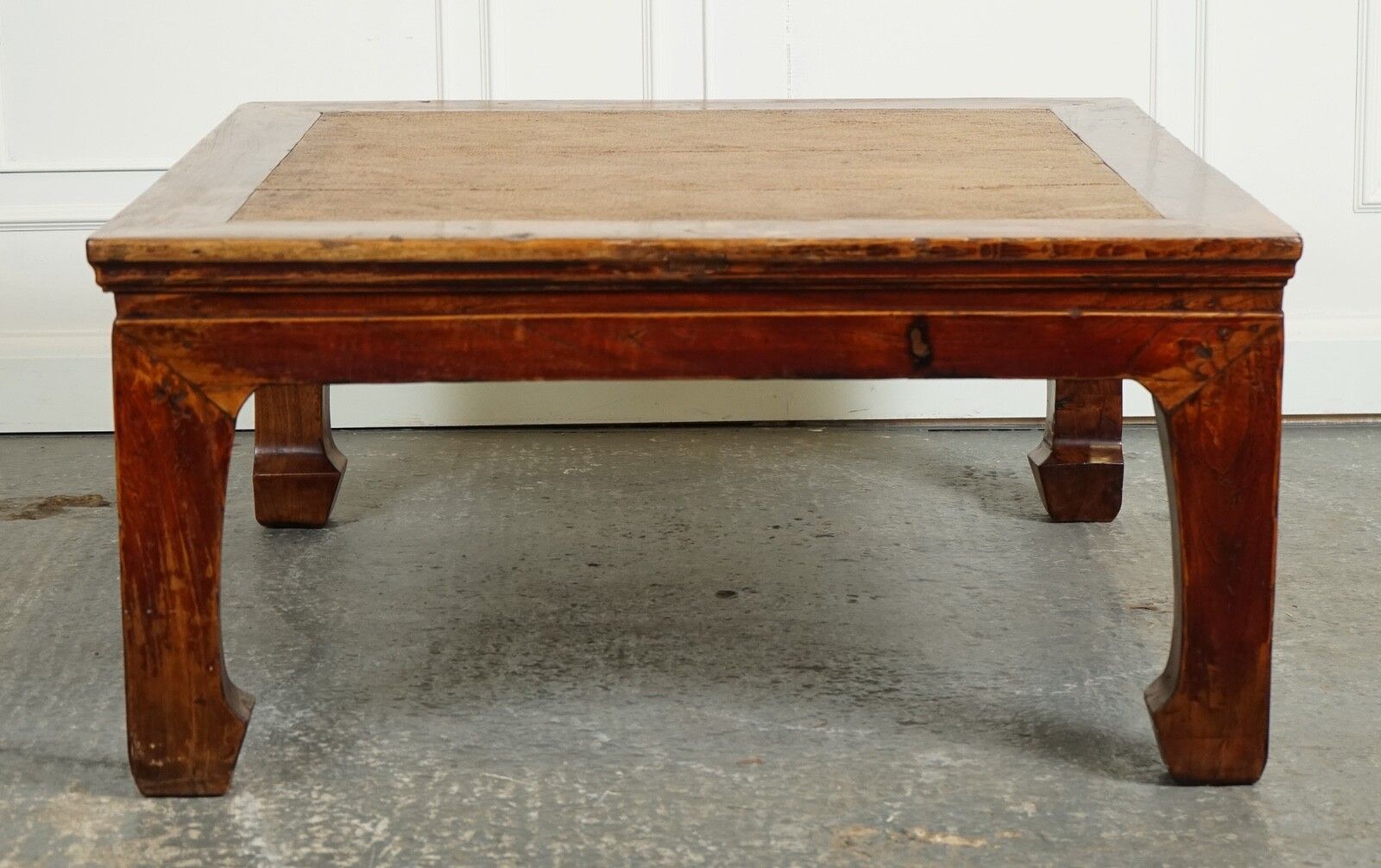 Large Antique Chinese Opium Coffee Table With Cane Inset Top J1 photo Furniture