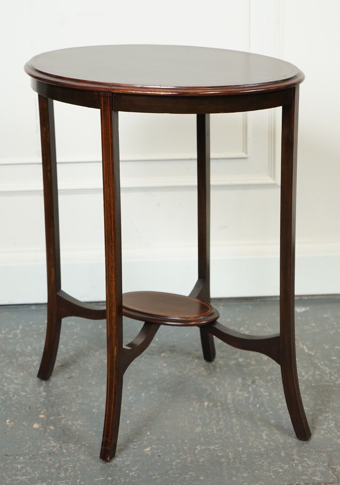 Lovely Antique Oval Hardwood Side Plant Table J1 photo for sale