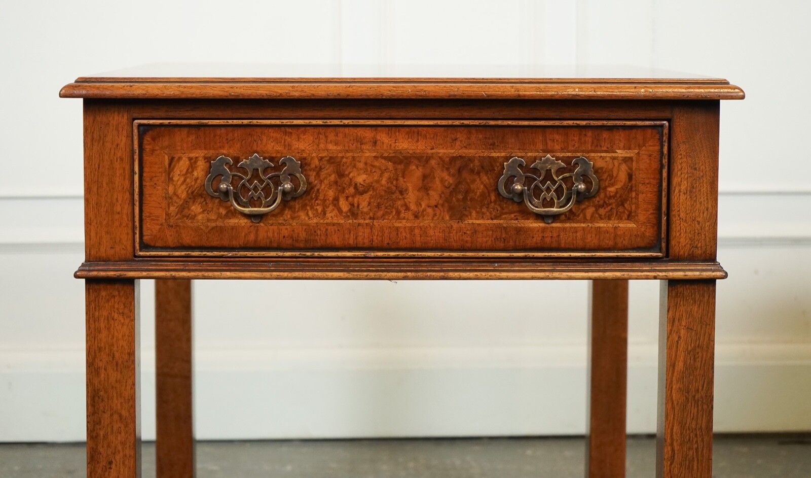 Furniture Pair Burr Walnut Bedside Nightstands End Side Lamp Tables Brights Of Nettlebed photo