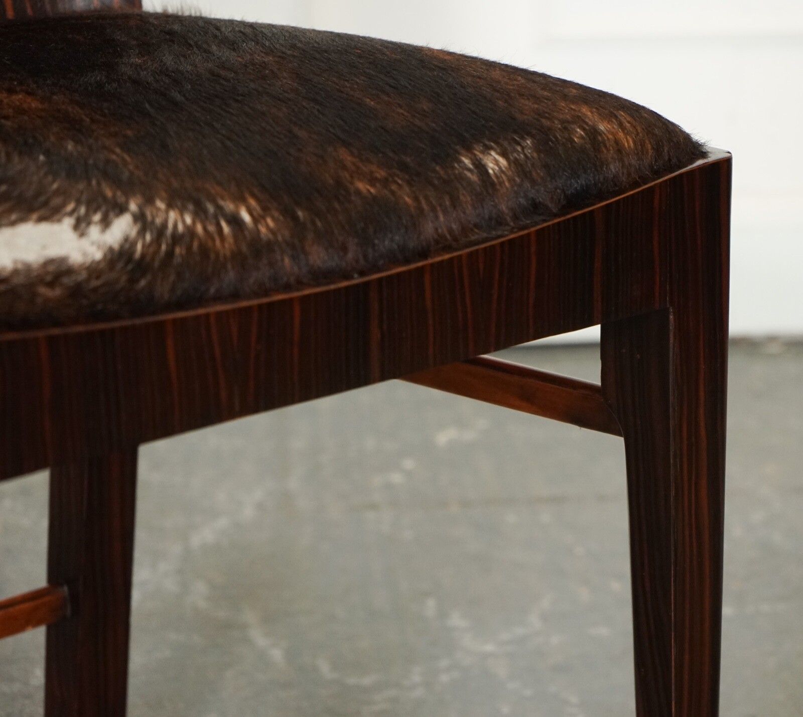 Art Deco Style Theodore Alexander Office Side Chair With Pony Hide Seat photo vinterior