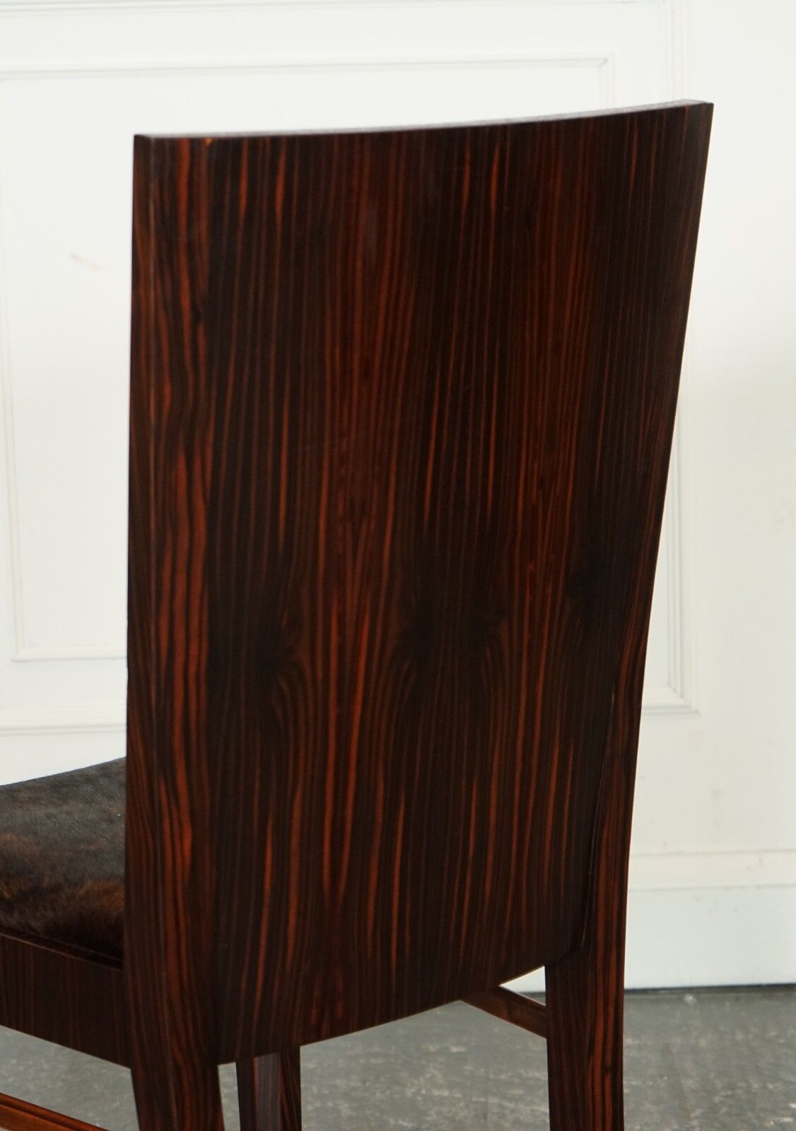 Furniture Art Deco Style Theodore Alexander Office Side Chair With Pony Hide Seat photo