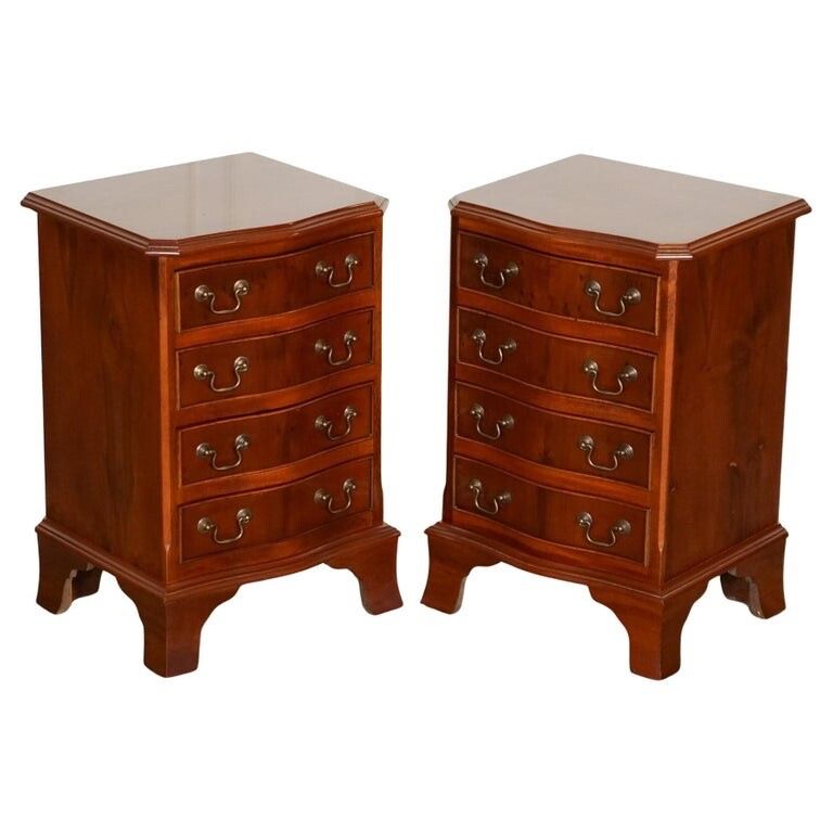 Pair Of Small Georgian Style Bed Side Nightstands Chest Of Drawers