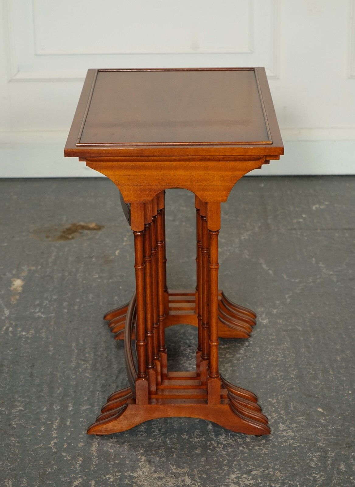 Bevan Funnell Yew Wood Faux Bamboo Nest Of Four Tables photo vinterior