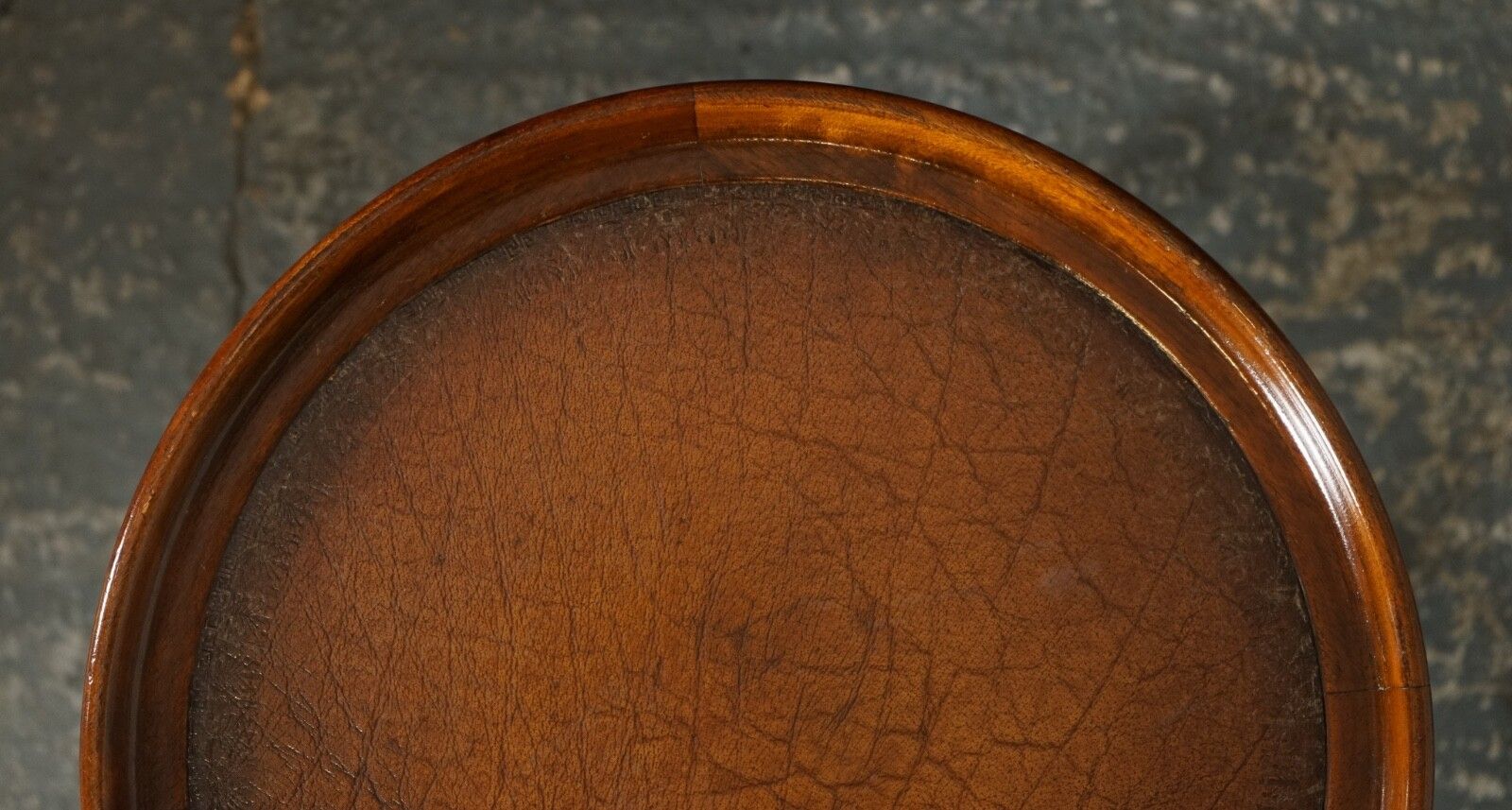 photo for sale Vintage Theodore Alexander Brown Leather Top Side End Wine Table