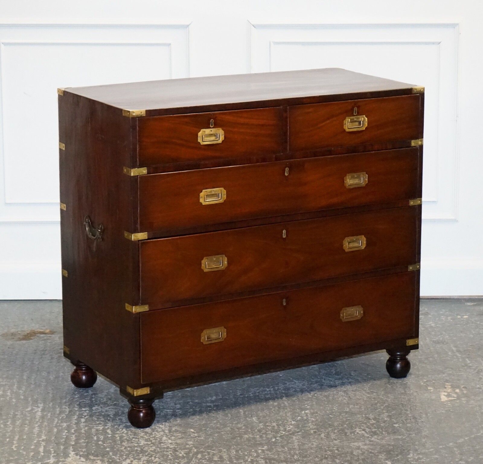 Antique Victorian Military Campaign Chest Of Graduated Drawers photo furniture