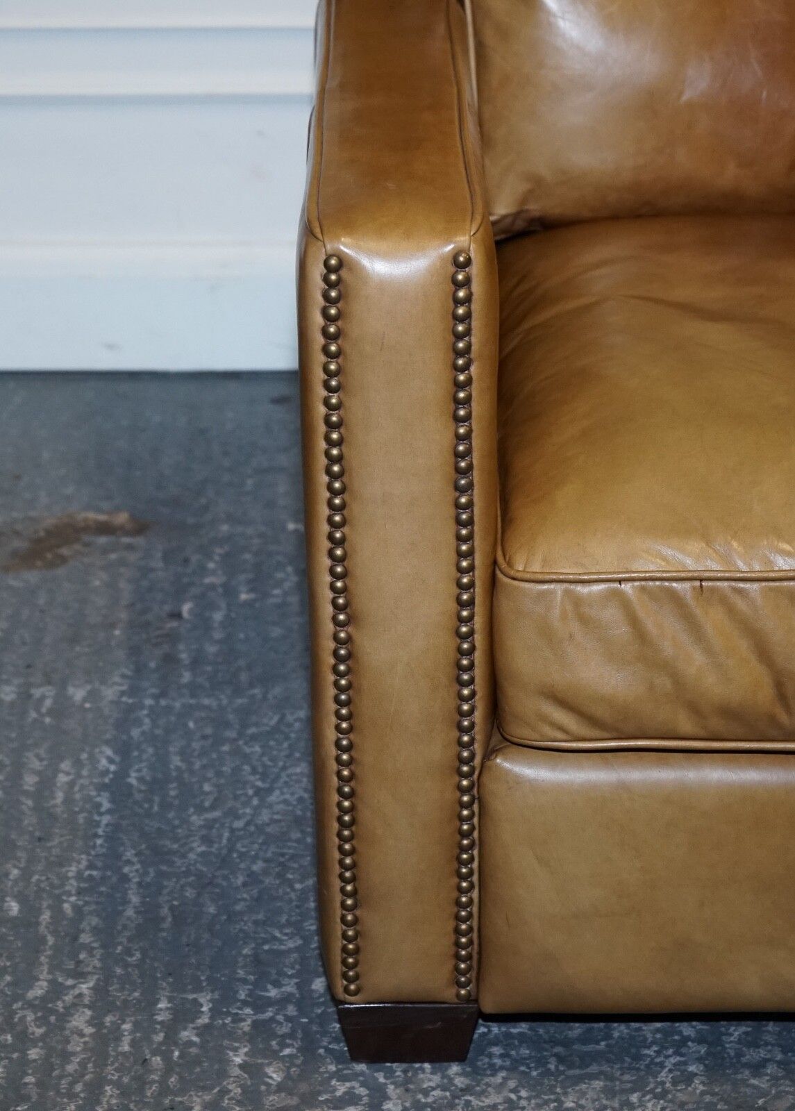 Timothy Oulton Halo Two Seater Viscount Tan Leather Sofa (1/2) photo vinterior