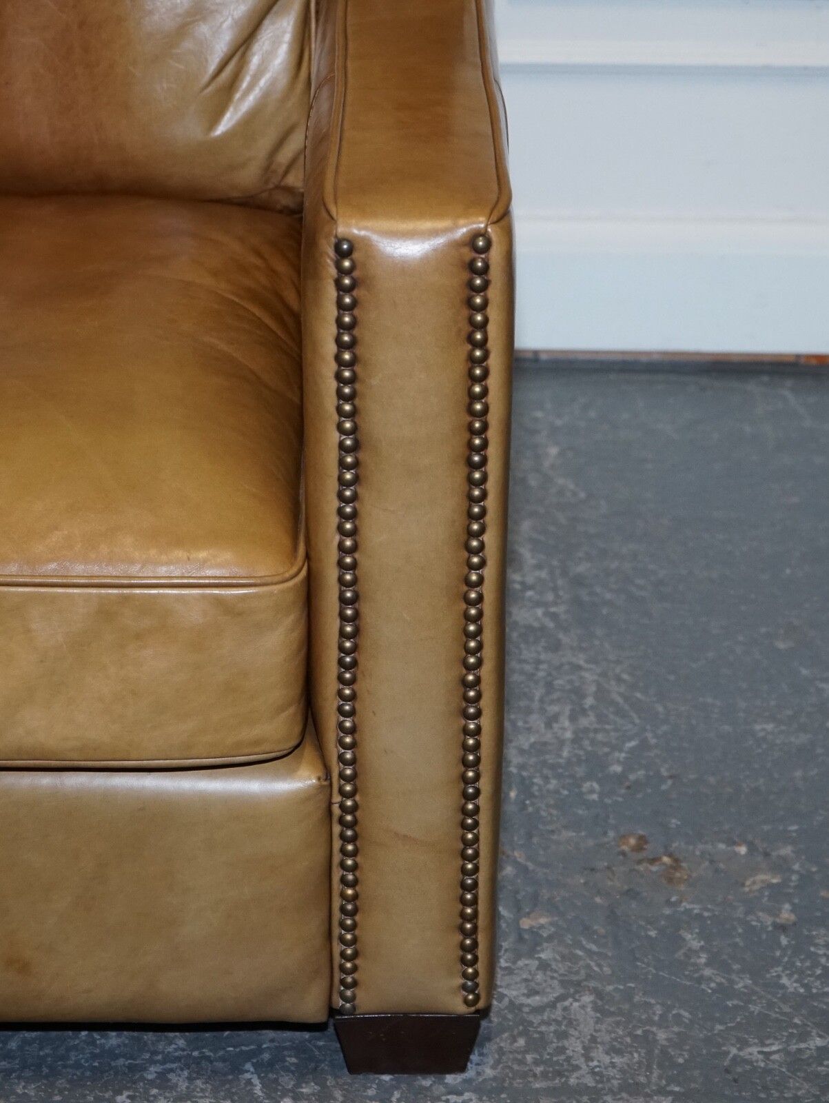 Timothy Oulton Halo Two Seater Viscount Tan Leather Sofa (1/2) photo buy