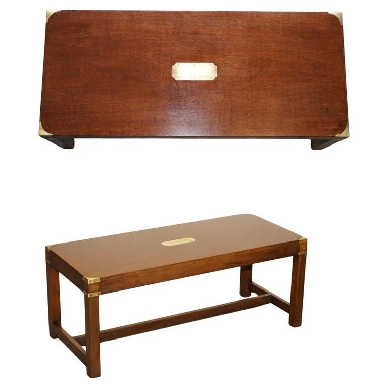 Restored Harrods Reh Kennedy Military Campaign Coffee Table