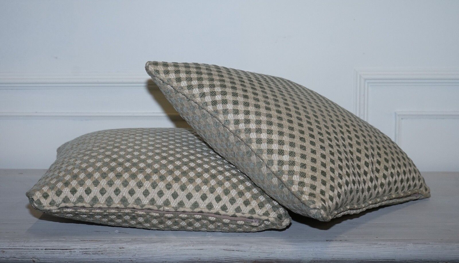 Vintage Duresta Duck Scatter Cushion Cream And Sage photo Textiles