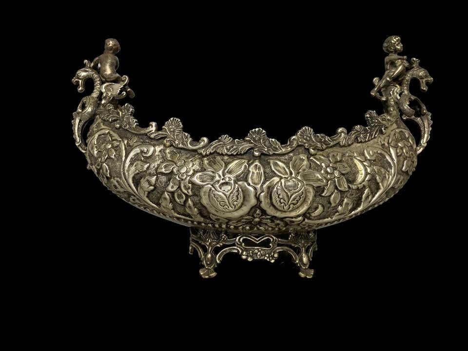 Silver Plated Serveware, Venetian Gondolas, 20th Century photo vintage