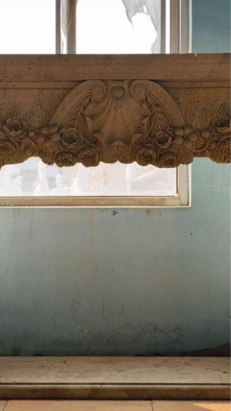 Yellow Travertine Mantle, Late 20th Century photo for sale